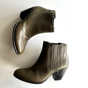 Ecco Shape 55 Western Chelsea Pull On Low Heel Olive Gray Boots EU 36 US 5